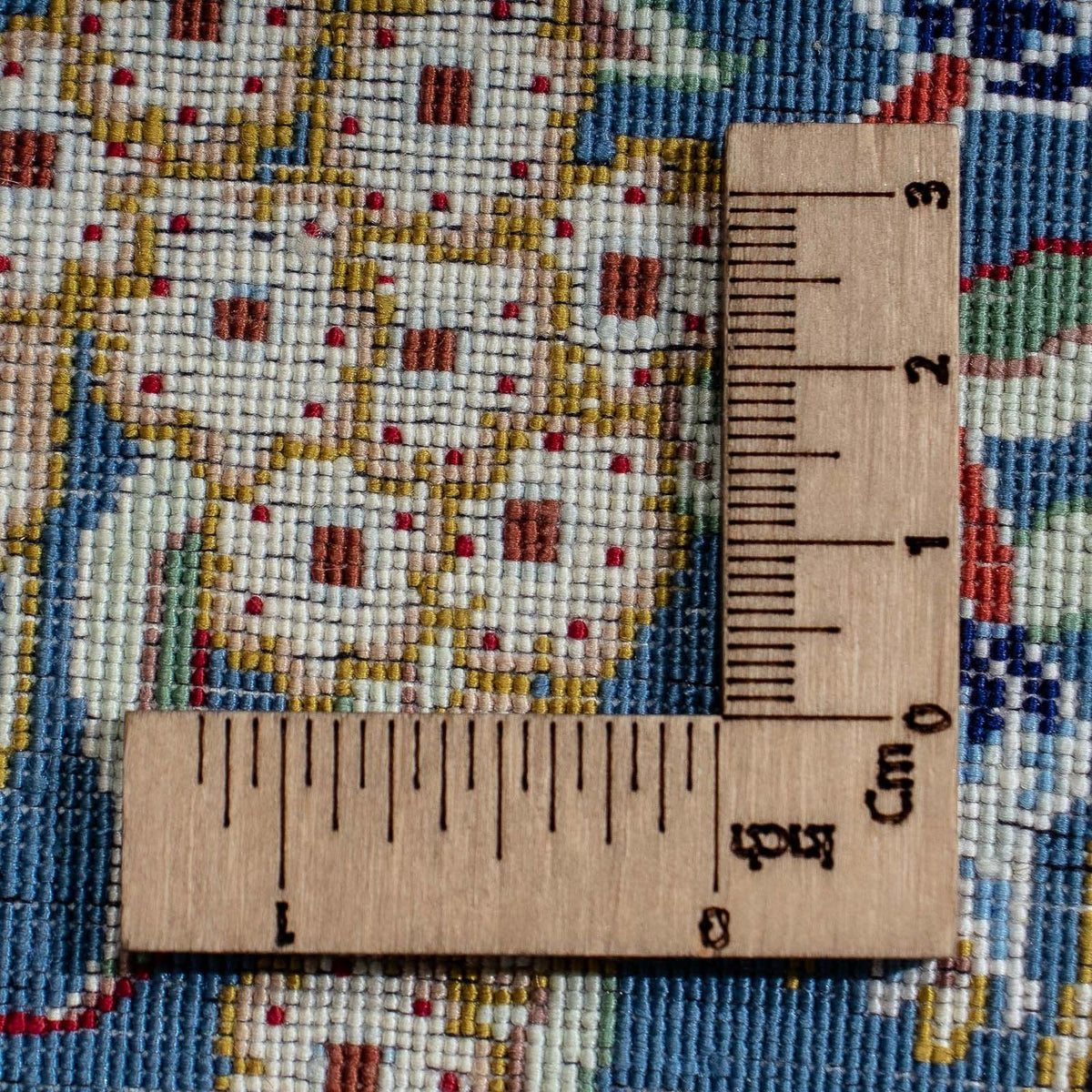 Alfombra de seda - Ghom Seda - Prima - 40 x 28 cm - azul oscuro