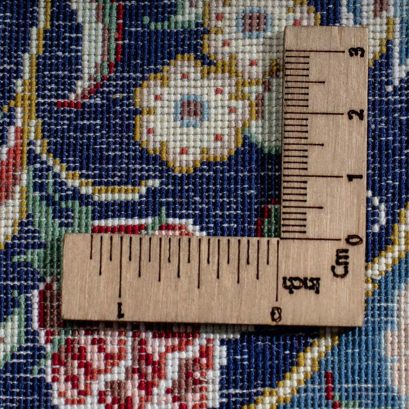 Alfombra de seda - Ghom Seda - Prima - 40 x 28 cm - azul oscuro