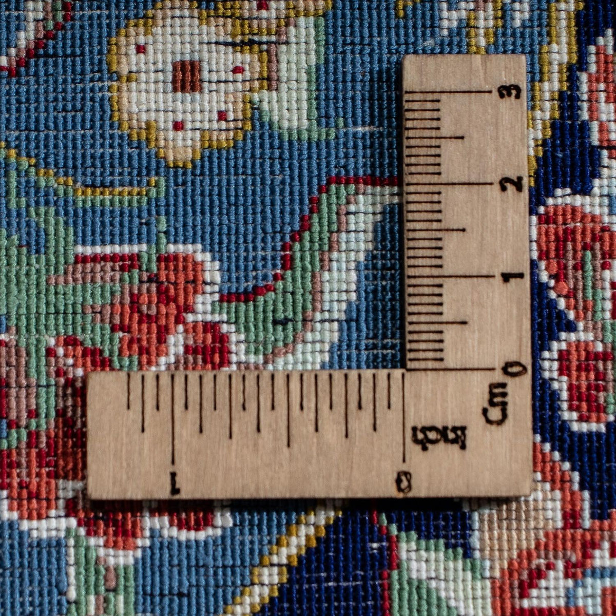 Alfombra de seda - Ghom Seda - Prima - 40 x 28 cm - azul oscuro