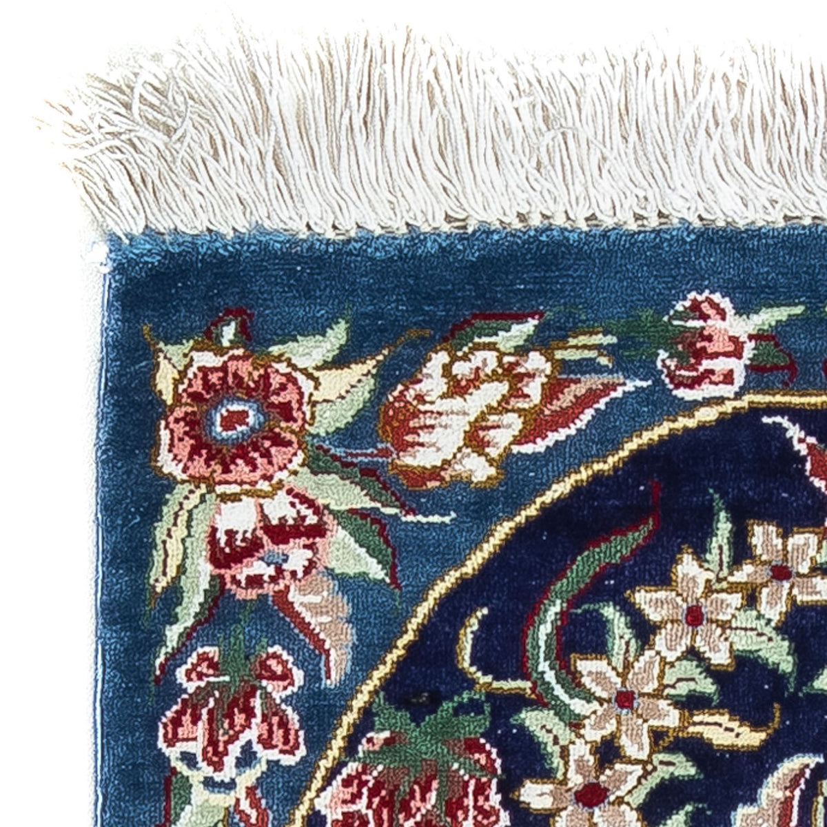 Alfombra de seda - Ghom Seda - Prima - 40 x 28 cm - azul oscuro