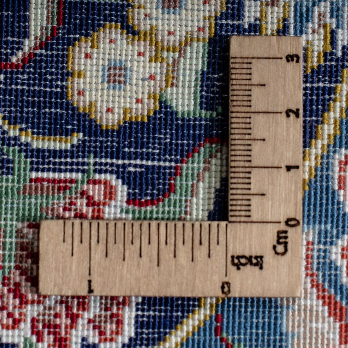 Alfombra de seda - Ghom Seda - Prima - 40 x 28 cm - azul oscuro