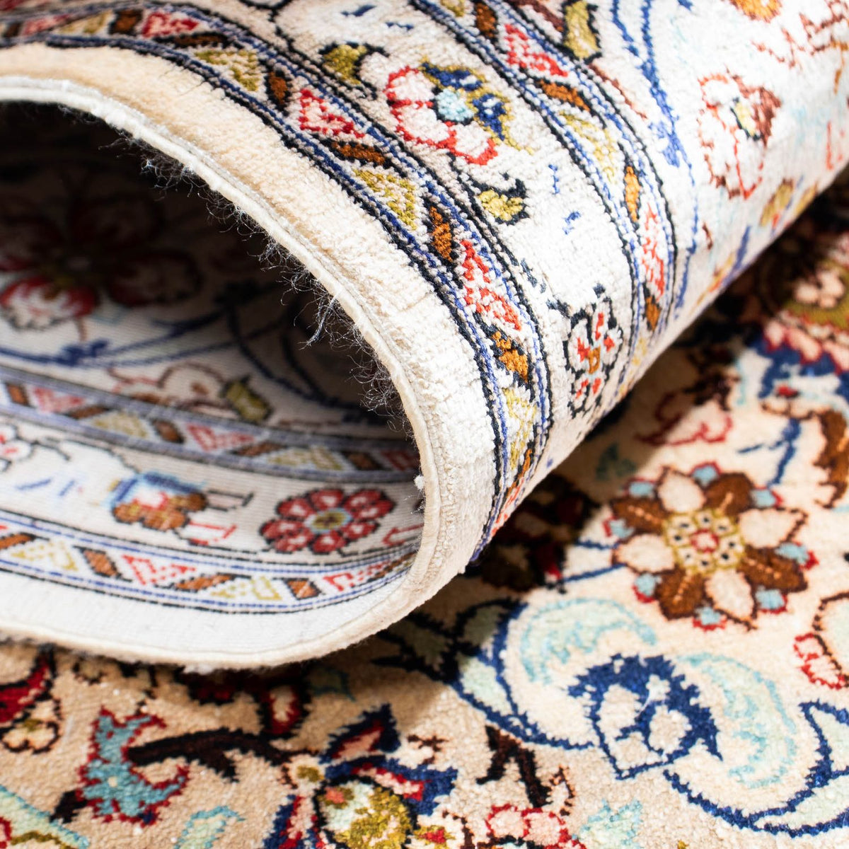 Alfombra persa - Ghom - 163 x 98 cm - beige