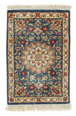 Alfombra de seda - Ghom Seda - Prima - 44 x 27 cm - azul oscuro