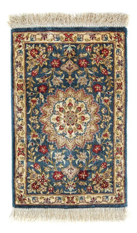 Alfombra de seda - Ghom Seda - Prima - 44 x 27 cm - azul oscuro