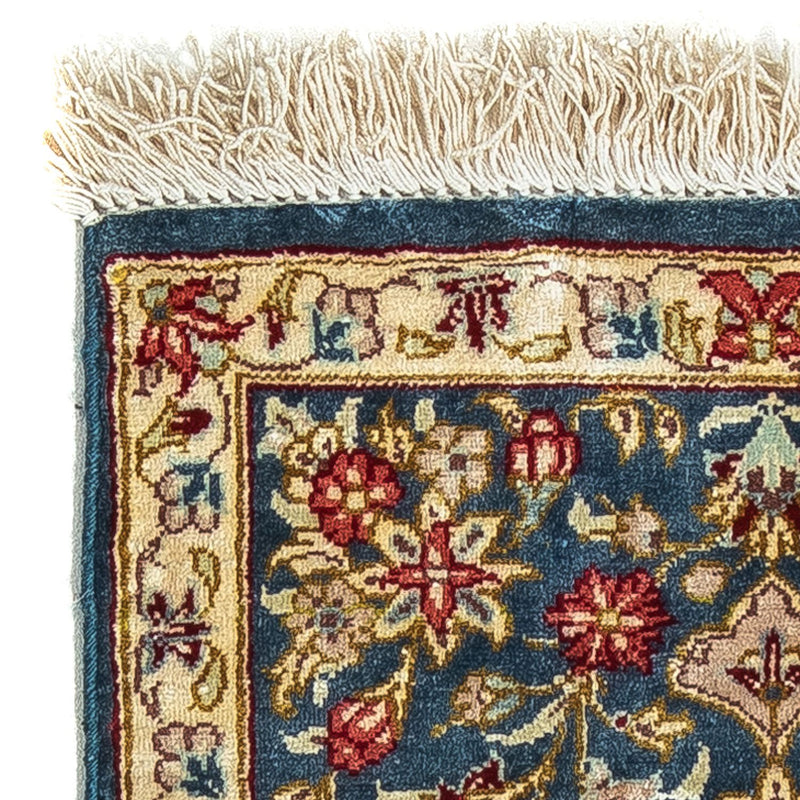 Alfombra de seda - Ghom Seda - Prima - 44 x 27 cm - azul oscuro
