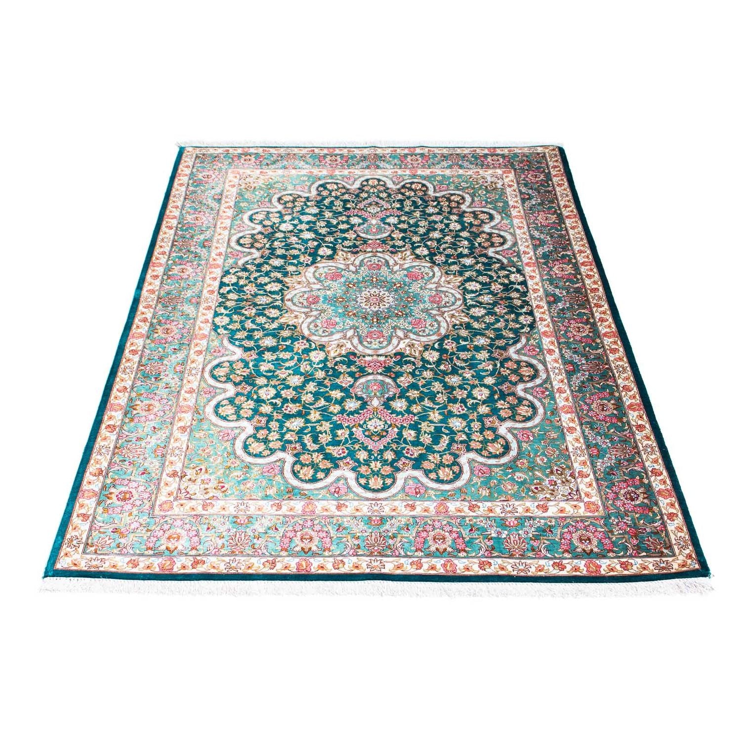 Alfombra persa - Ghom - 163 x 100 cm - verde