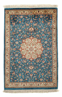 Alfombra persa - Ghom - 94 x 58 cm - azul