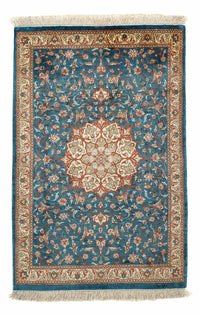Alfombra persa - Ghom - 94 x 58 cm - azul
