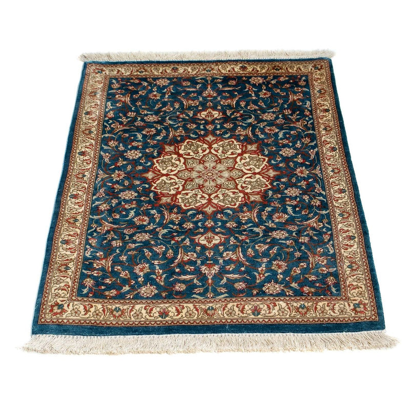 Alfombra persa - Ghom - 94 x 58 cm - azul