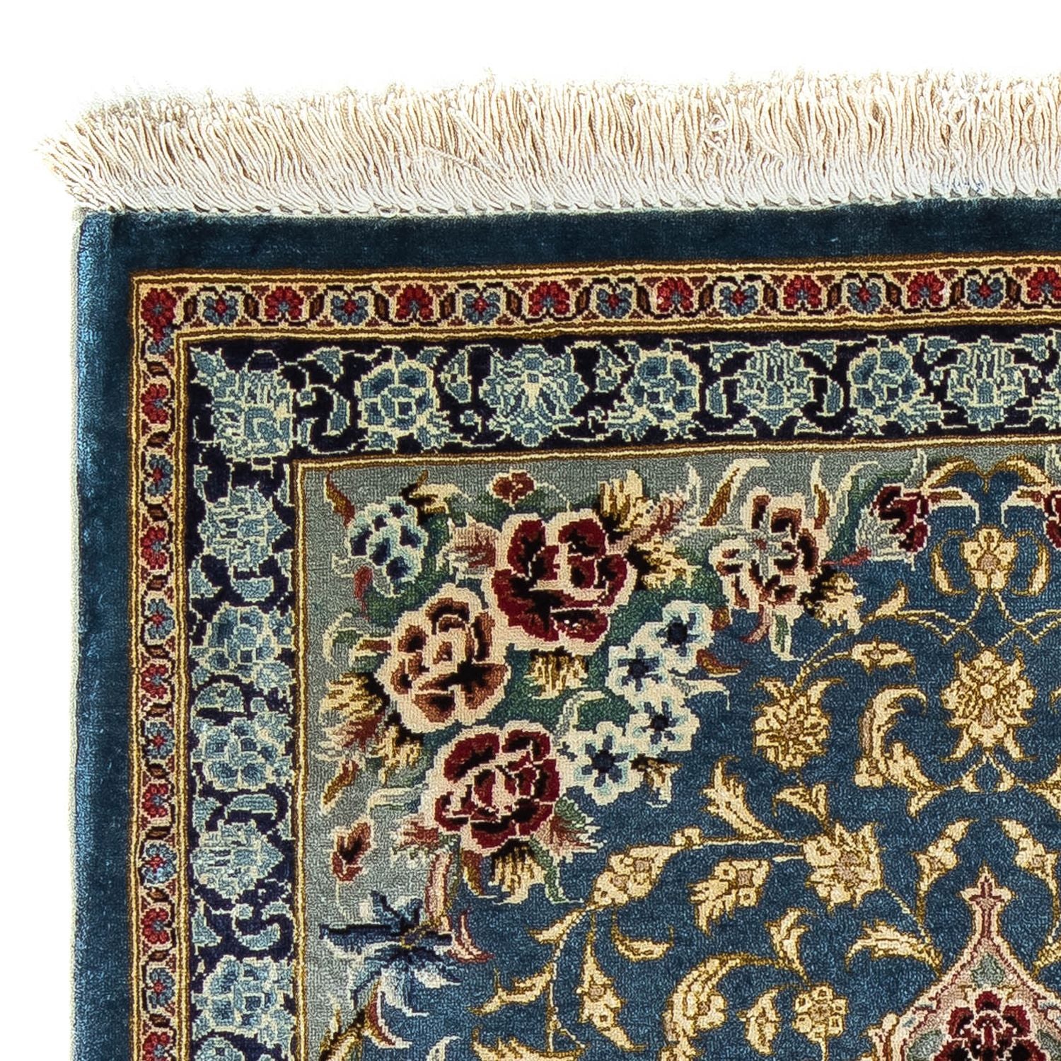 Alfombra persa - Ghom - 80 x 55 cm - azul oscuro