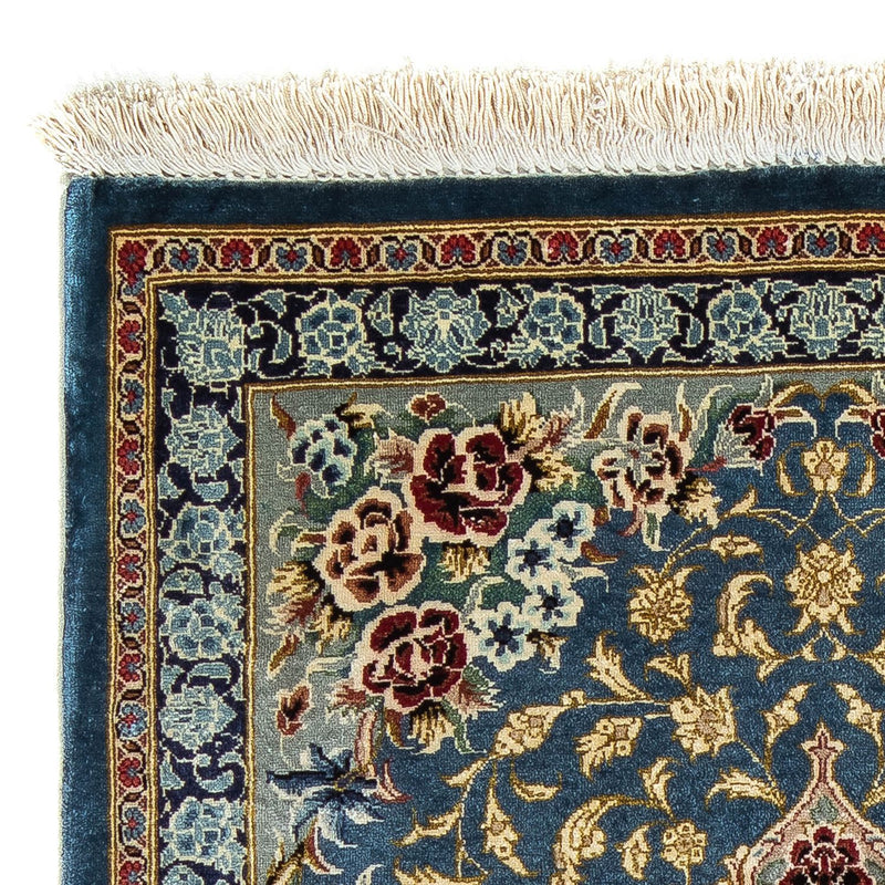 Alfombra persa - Ghom - 80 x 55 cm - azul oscuro