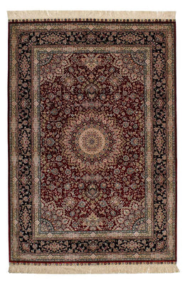 Alfombra de seda - Seda china - 183 x 122 cm - rojo oscuro