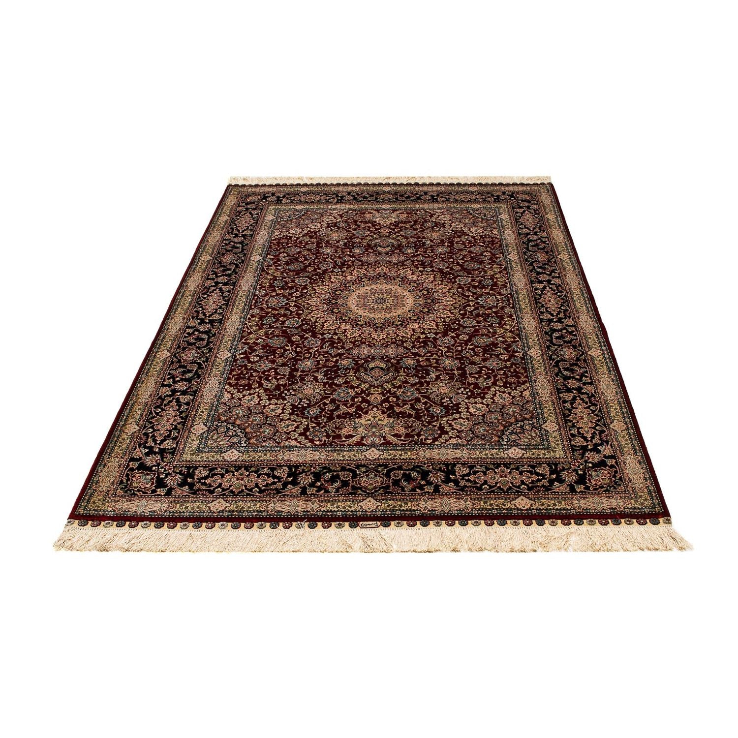 Alfombra de seda - Seda china - 183 x 122 cm - rojo oscuro