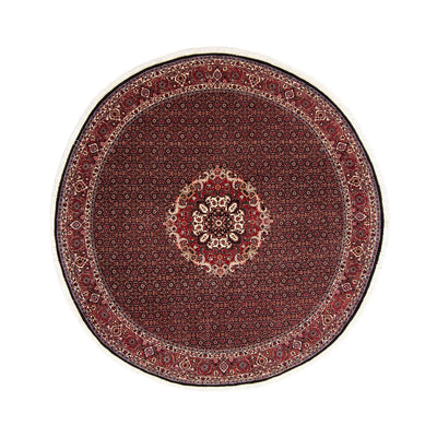 Alfombra persa - Bidjar redondo  - 250 x 250 cm - rojo oscuro