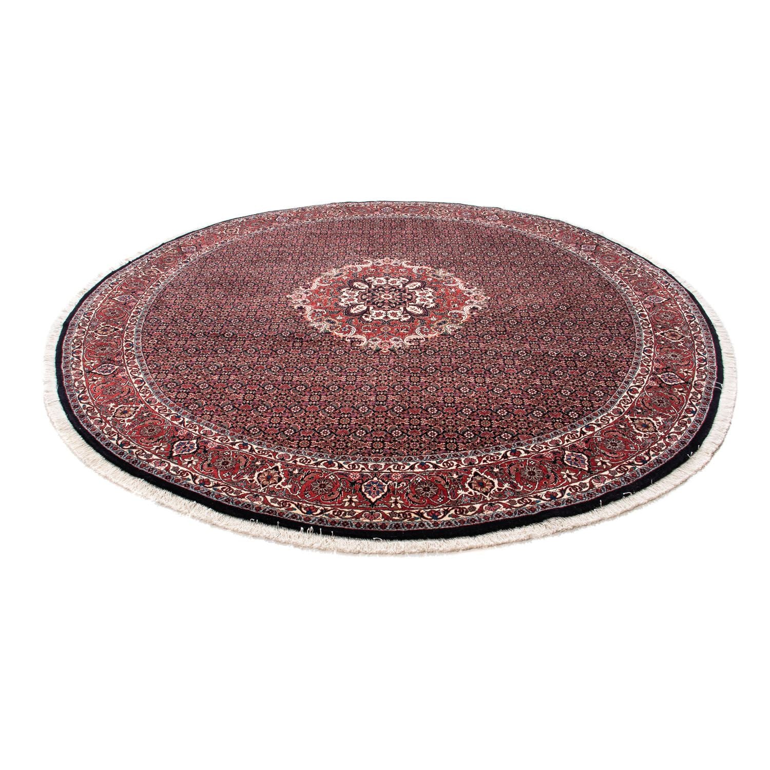 Alfombra persa - Bidjar redondo  - 250 x 250 cm - rojo oscuro