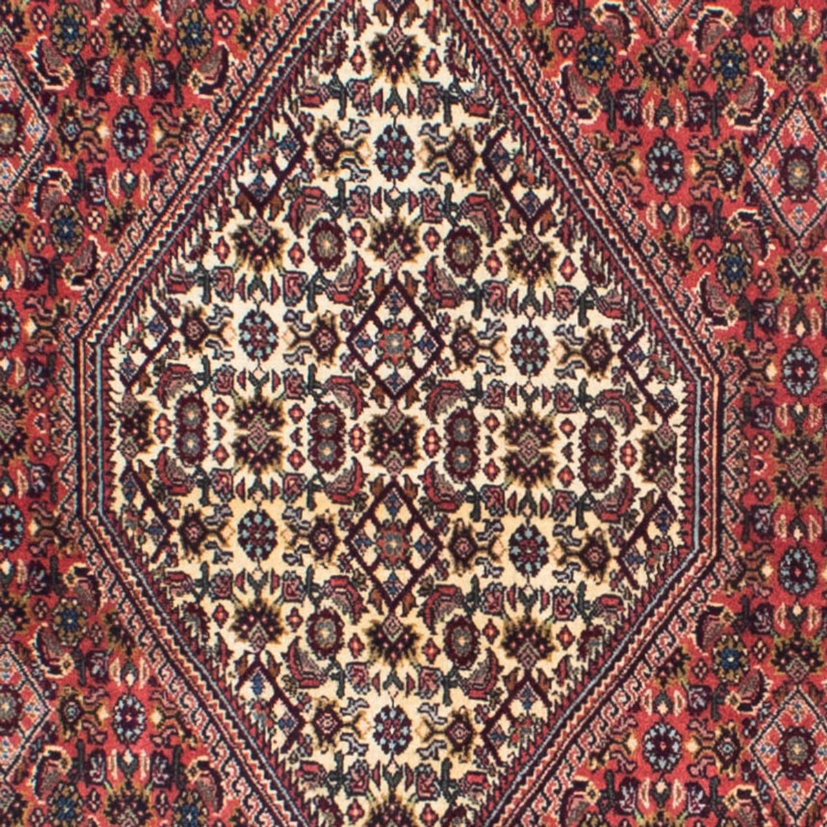 Alfombra de pasillo Alfombra persa - Bidjar - 298 x 88 cm - rojo oscuro