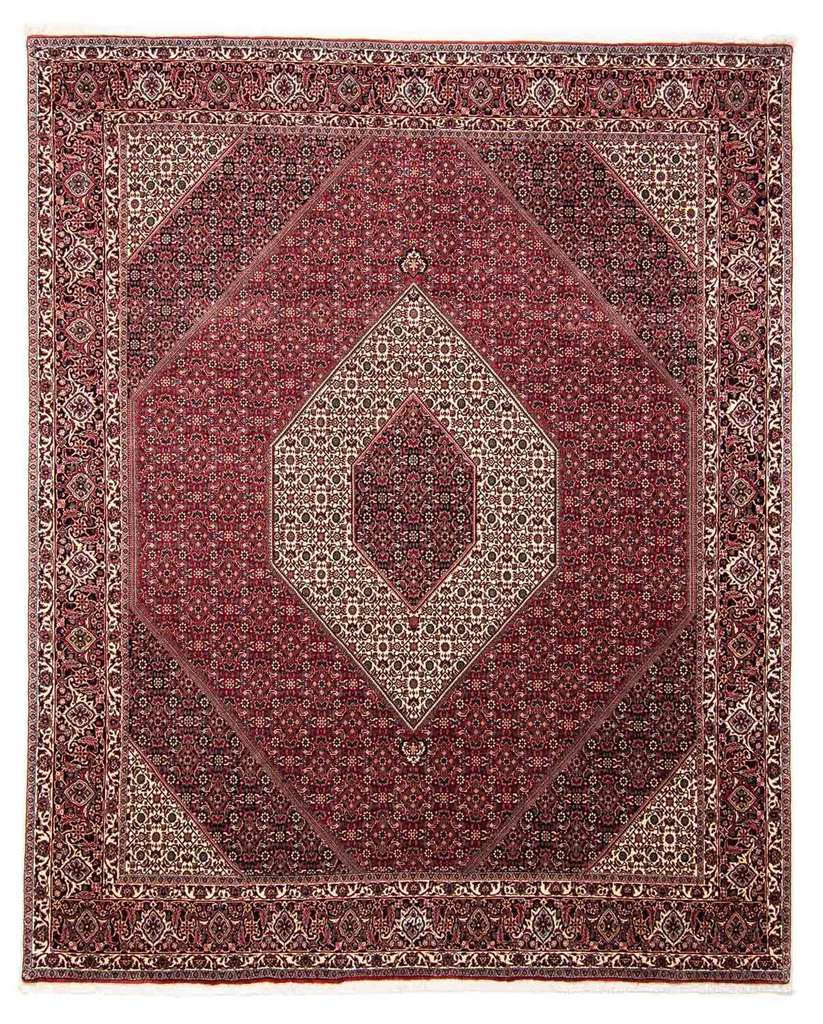 Alfombra persa - Bidjar - 303 x 250 cm - rojo oscuro