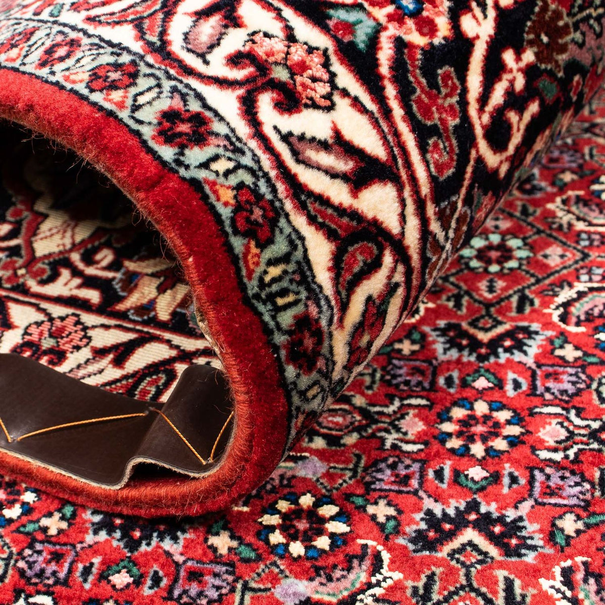 Alfombra persa - Bidjar - 381 x 298 cm - rojo oscuro