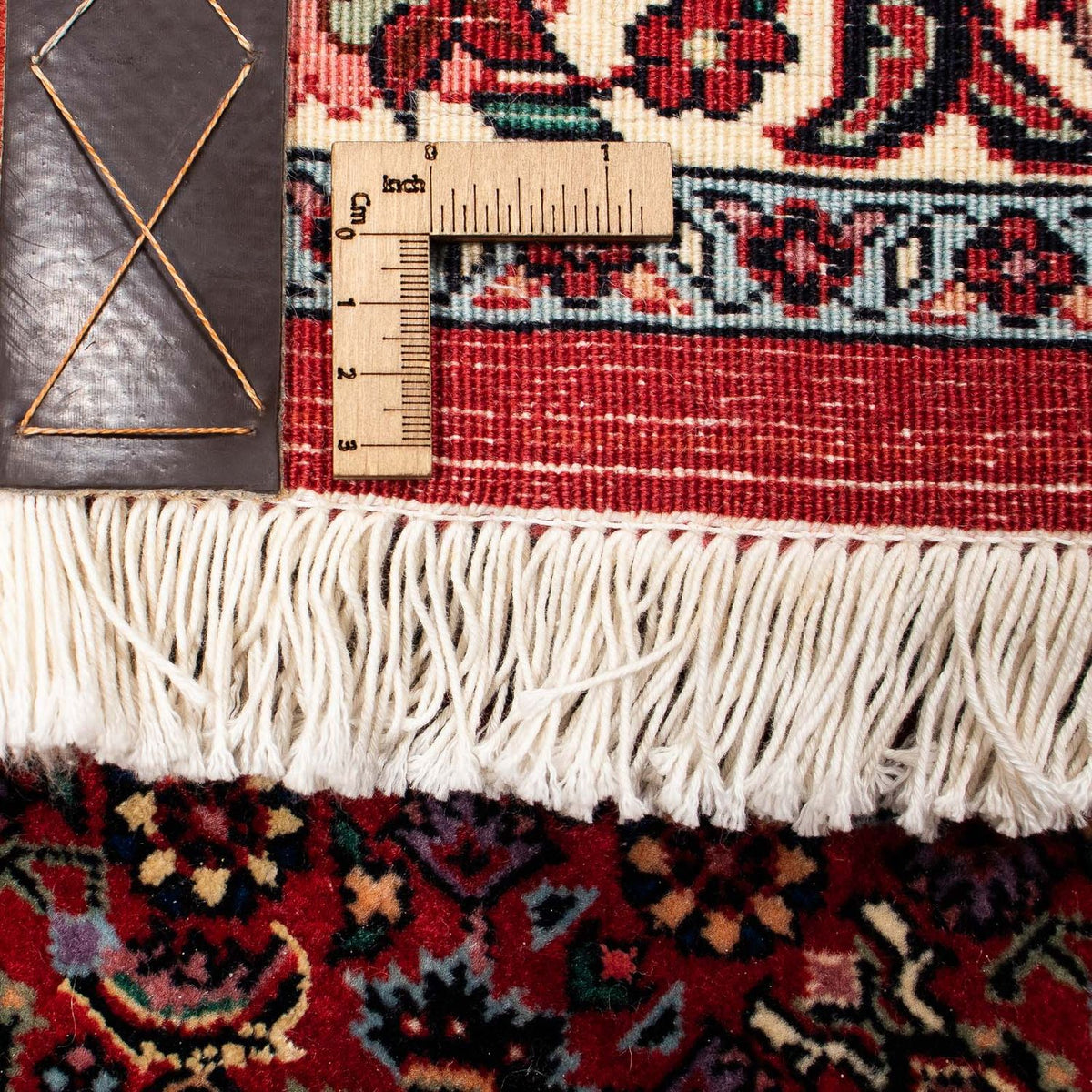 Alfombra persa - Bidjar - 381 x 298 cm - rojo oscuro