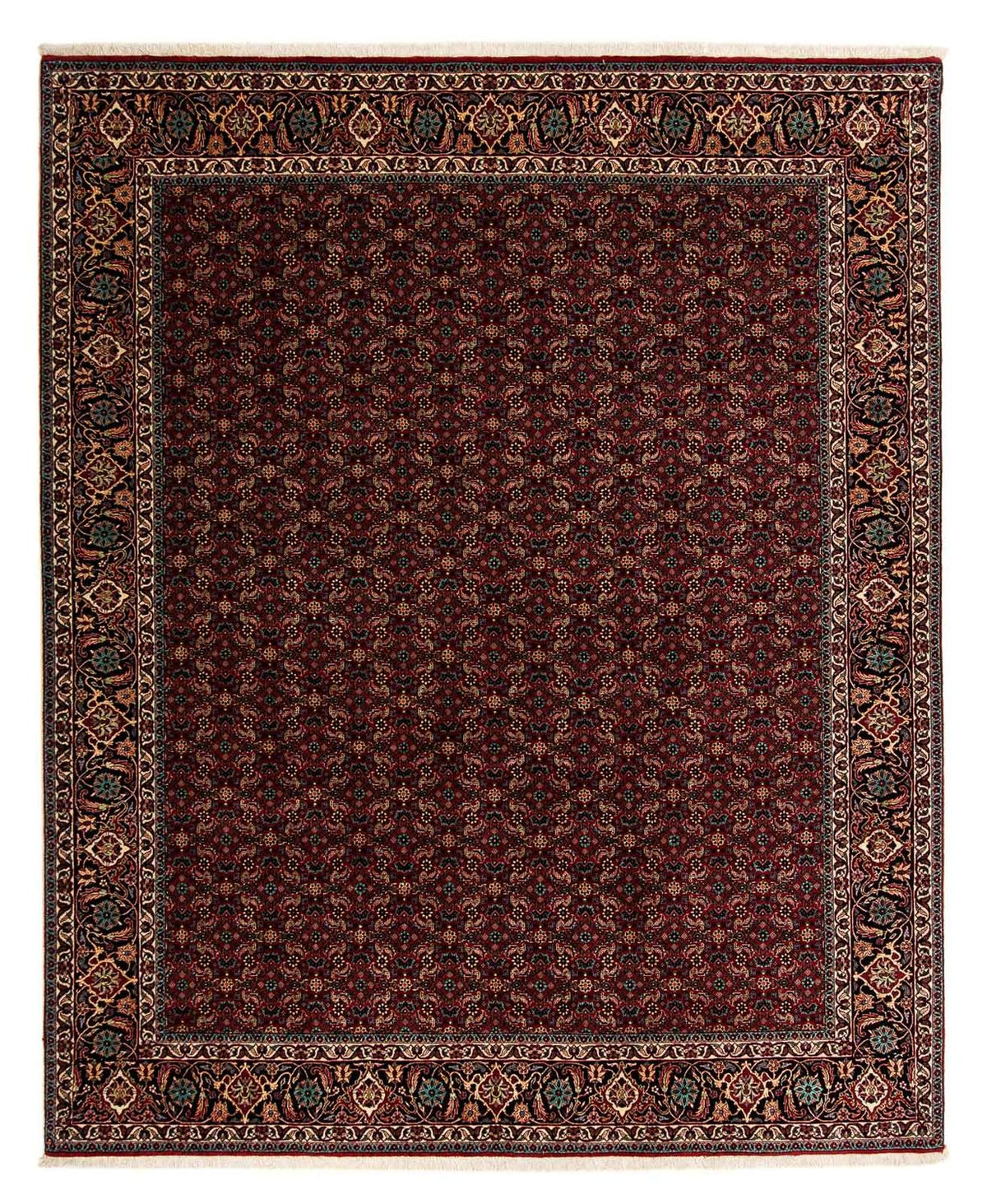 Alfombra persa - Bidjar - 252 x 206 cm - rojo oscuro