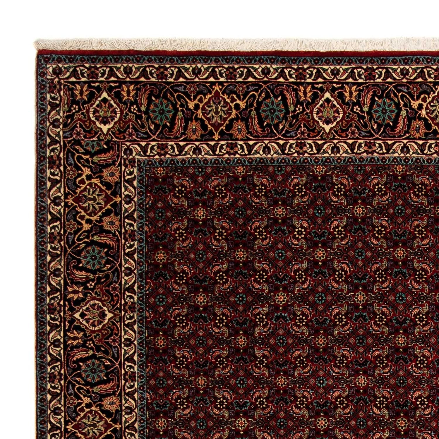Alfombra persa - Bidjar - 252 x 206 cm - rojo oscuro