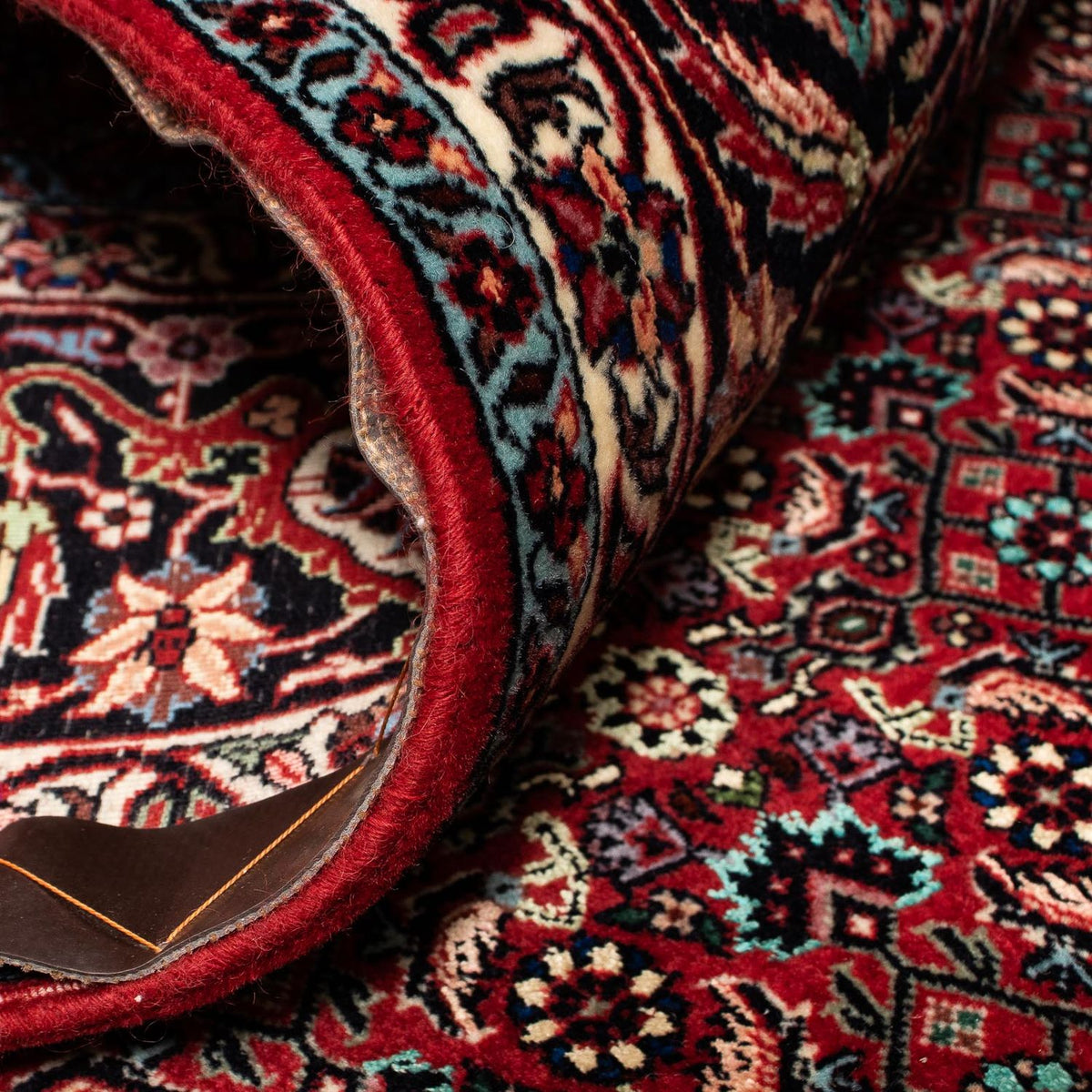 Alfombra persa - Bidjar - 252 x 206 cm - rojo oscuro