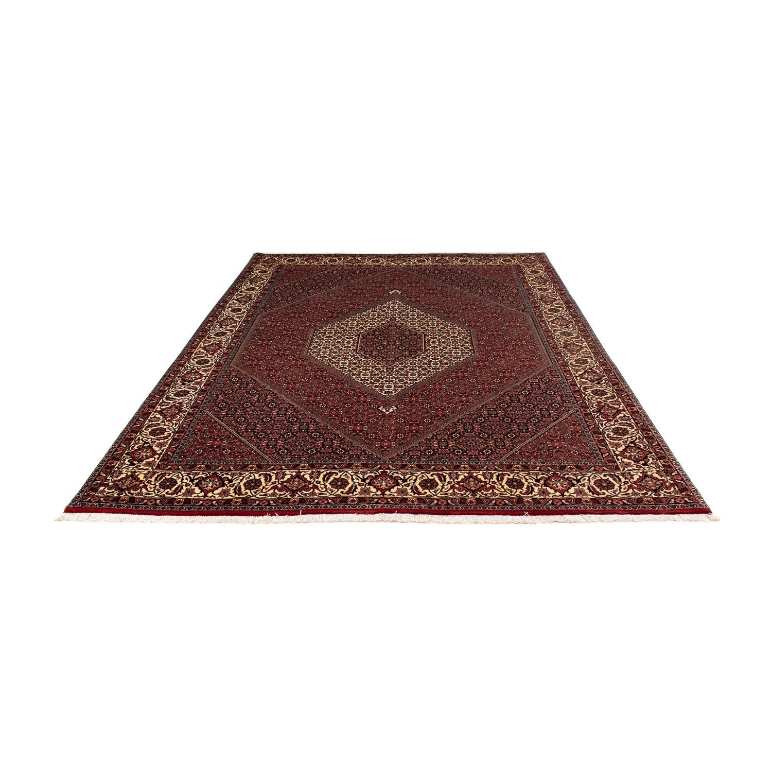 Alfombra persa - Bidjar - 259 x 200 cm - rojo oscuro