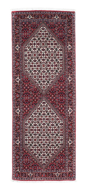 Alfombra de pasillo Alfombra persa - Bidjar - 199 x 73 cm - rojo oscuro