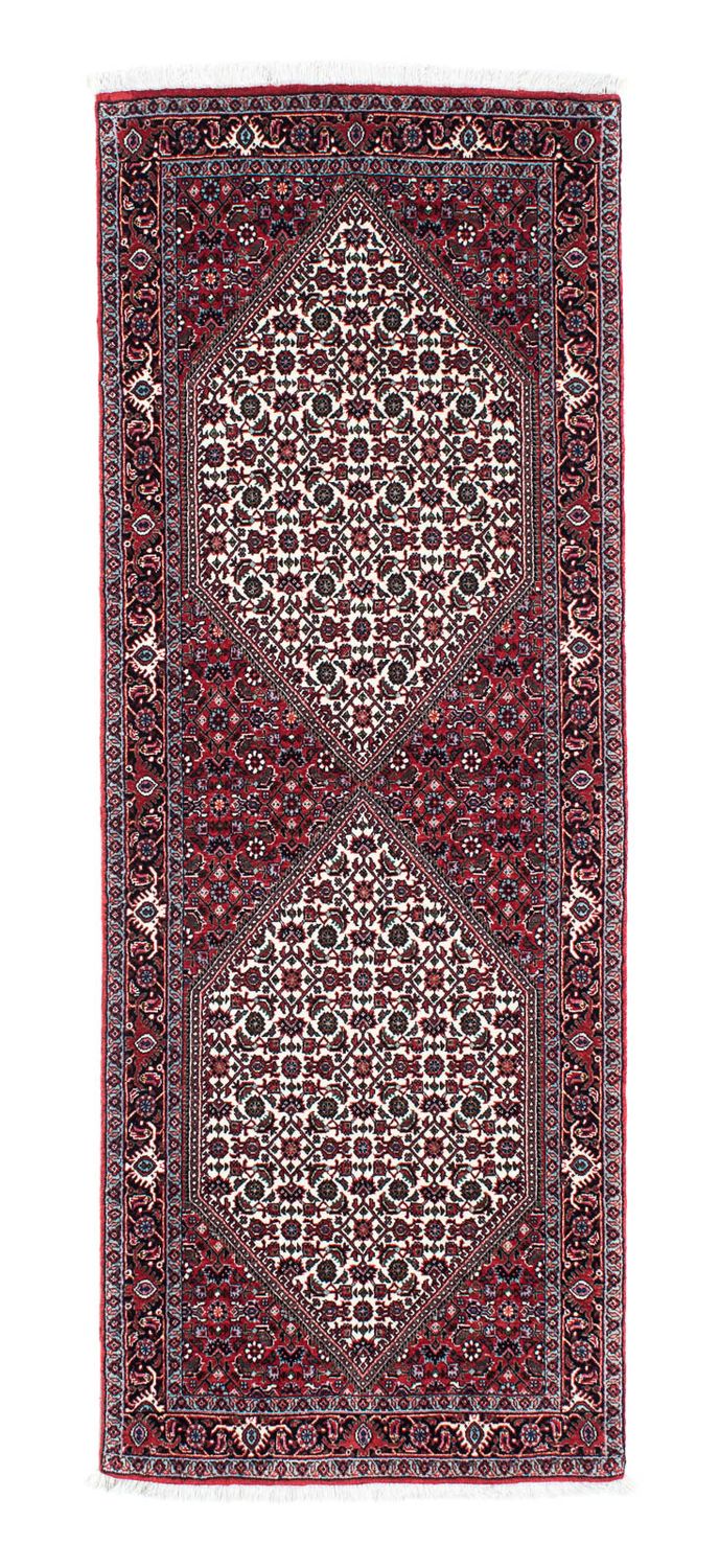 Alfombra de pasillo Alfombra persa - Bidjar - 199 x 73 cm - rojo oscuro