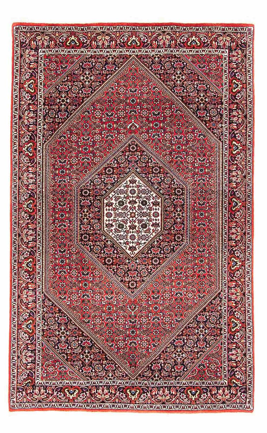 Alfombra persa - Bidjar - 170 x 109 cm - rojo