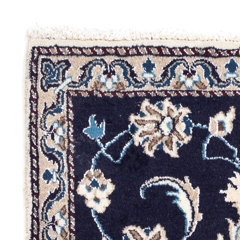 Alfombra persa - Nain - 134 x 65 cm - azul oscuro