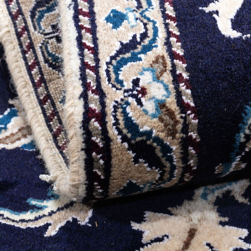 Alfombra persa - Nain - 134 x 65 cm - azul oscuro