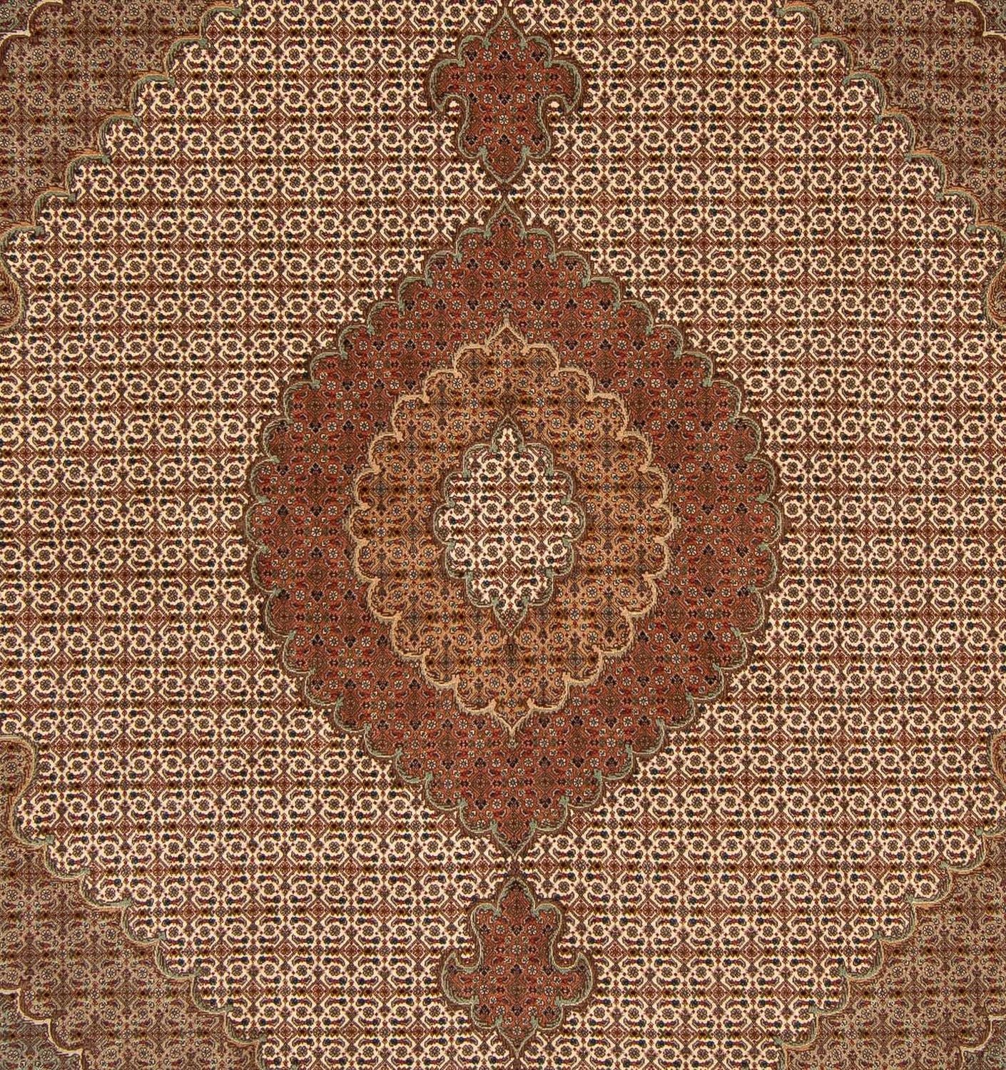 Alfombra persa - Tabriz - 252 x 202 cm - marrón claro