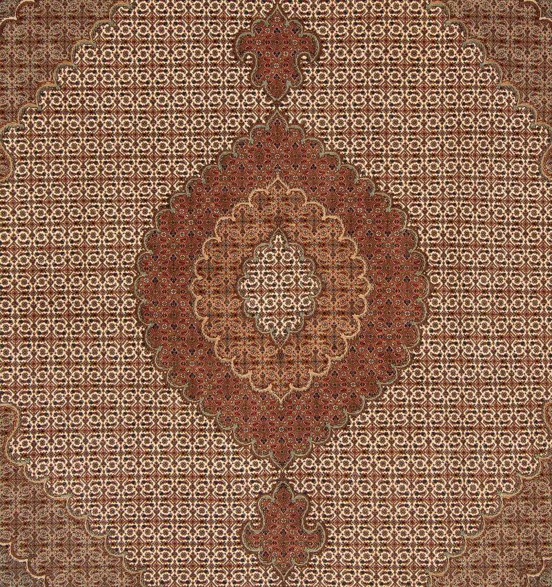 Alfombra persa - Tabriz - 252 x 202 cm - marrón claro
