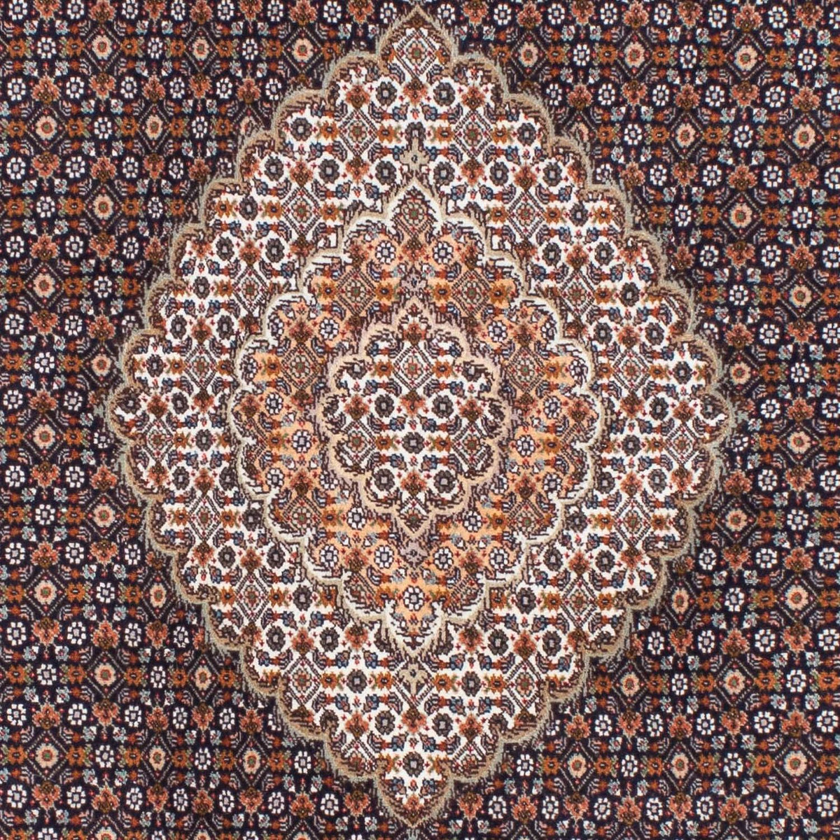 Alfombra persa - Tabriz - 210 x 155 cm - marrón oscuro