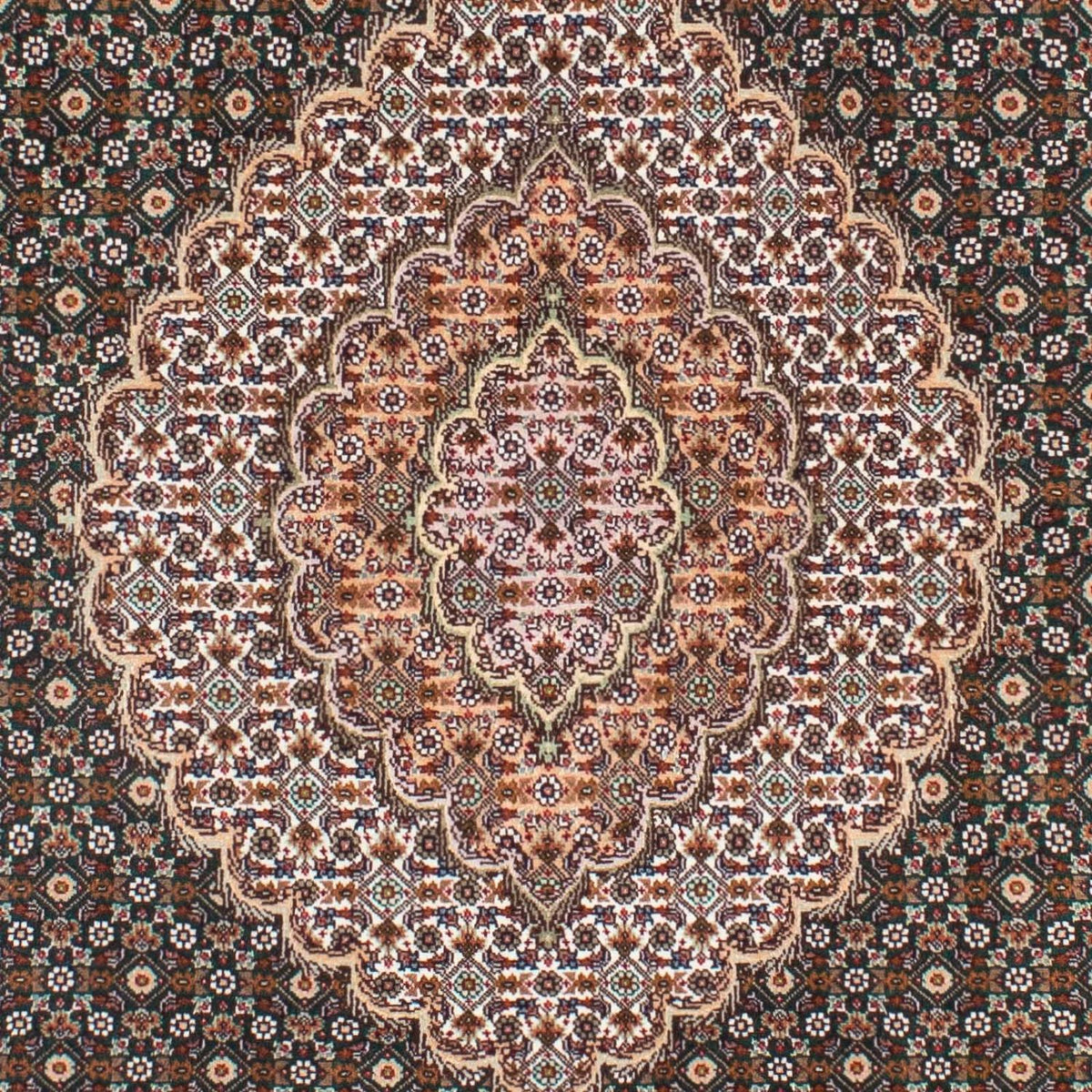 Alfombra persa - Tabriz - 198 x 152 cm - verde