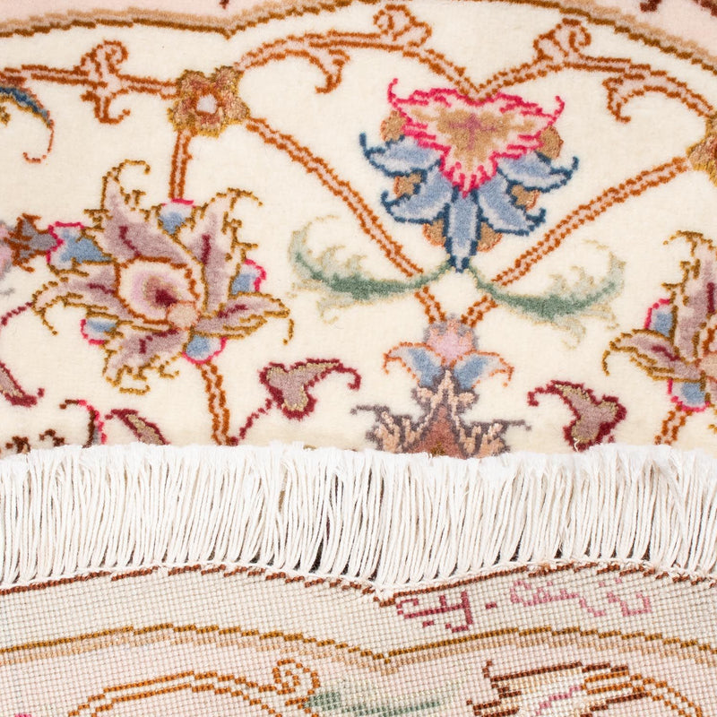 Alfombra Persa - Tabriz - Real redondo  - 105 x 105 cm - beige