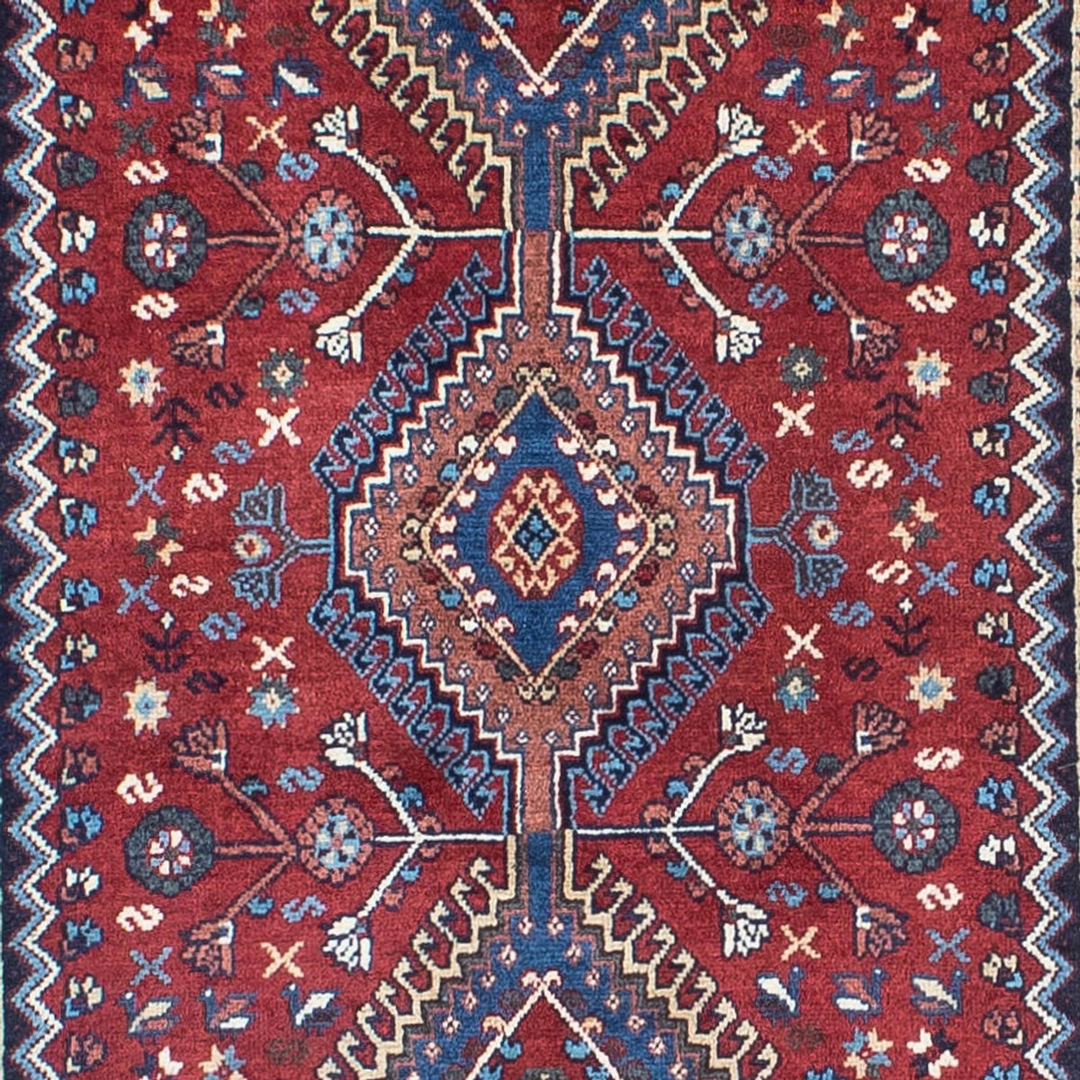 Alfombra de pasillo Alfombra persa - Bidjar - 293 x 82 cm - rojo oscuro