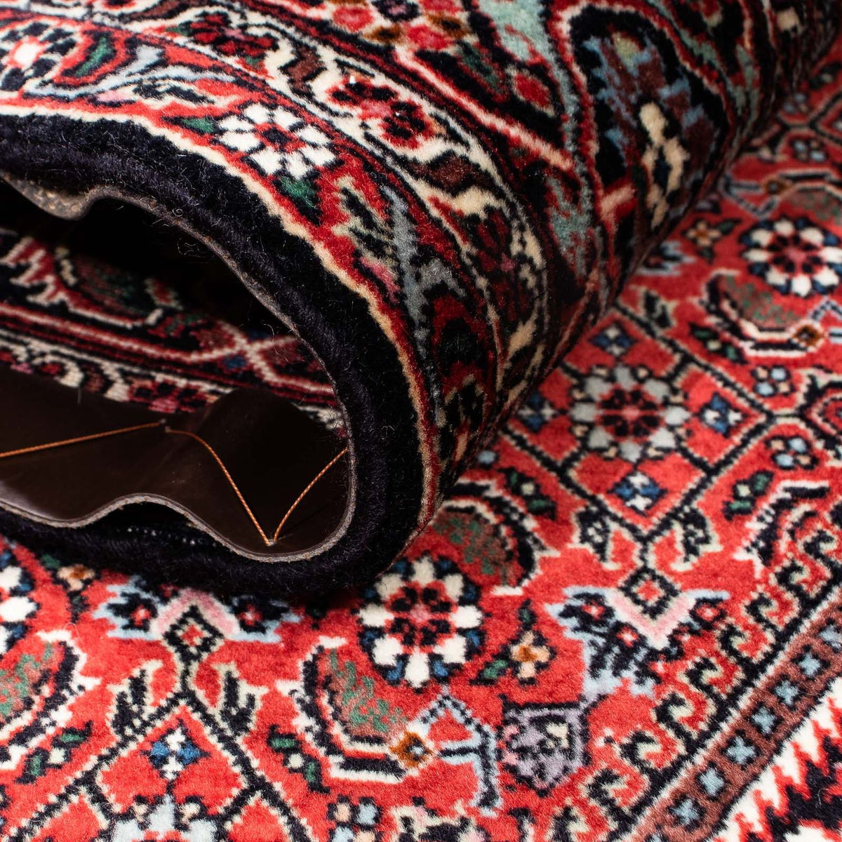 Alfombra persa - Bidjar - 246 x 167 cm - rojo oscuro