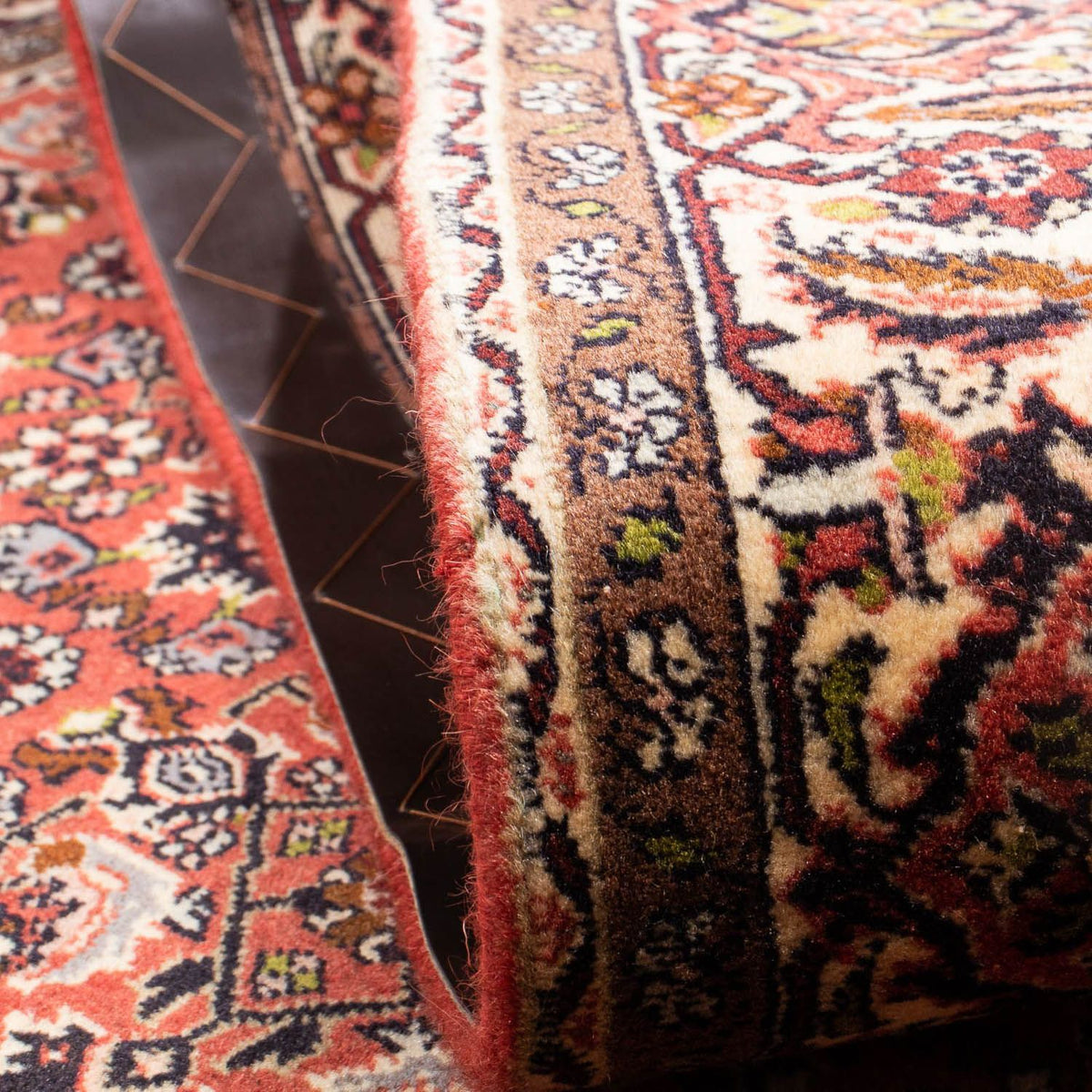 Alfombra persa - Bidjar - 244 x 172 cm - rojo oscuro