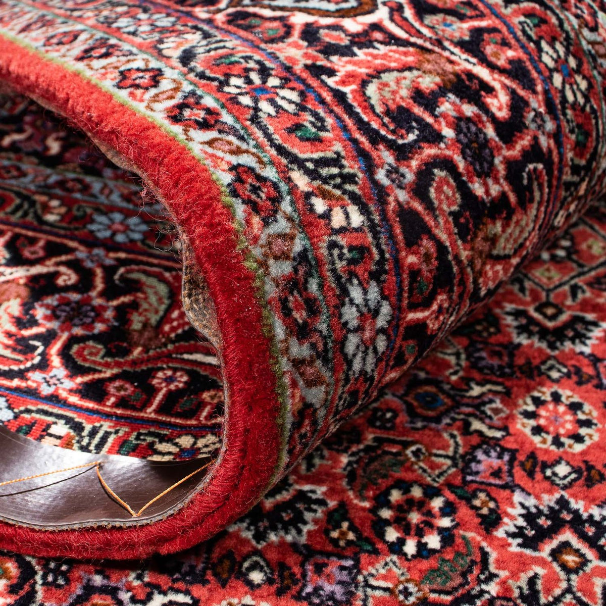 Alfombra persa - Bidjar - 245 x 167 cm - rojo oscuro