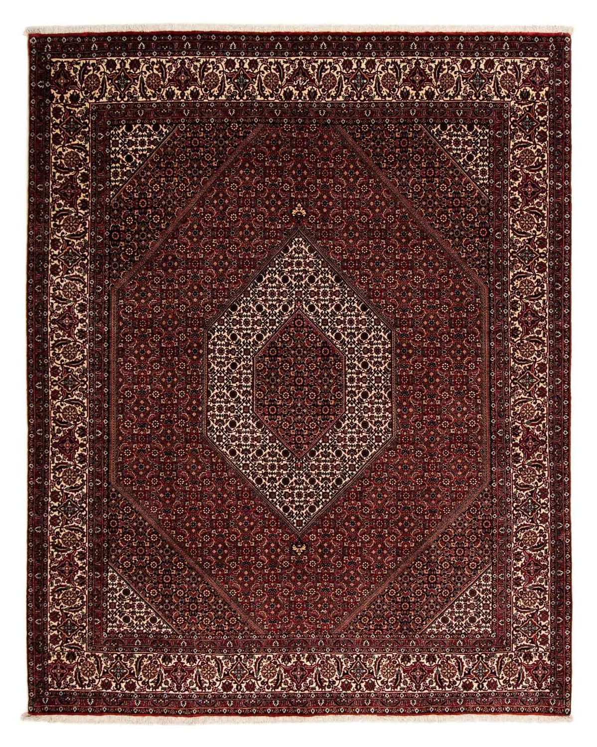 Alfombra persa - Bidjar - 252 x 208 cm - rojo oscuro