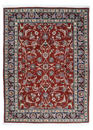 Alfombra persa - Ghom - 181 x 136 cm - rojo oscuro