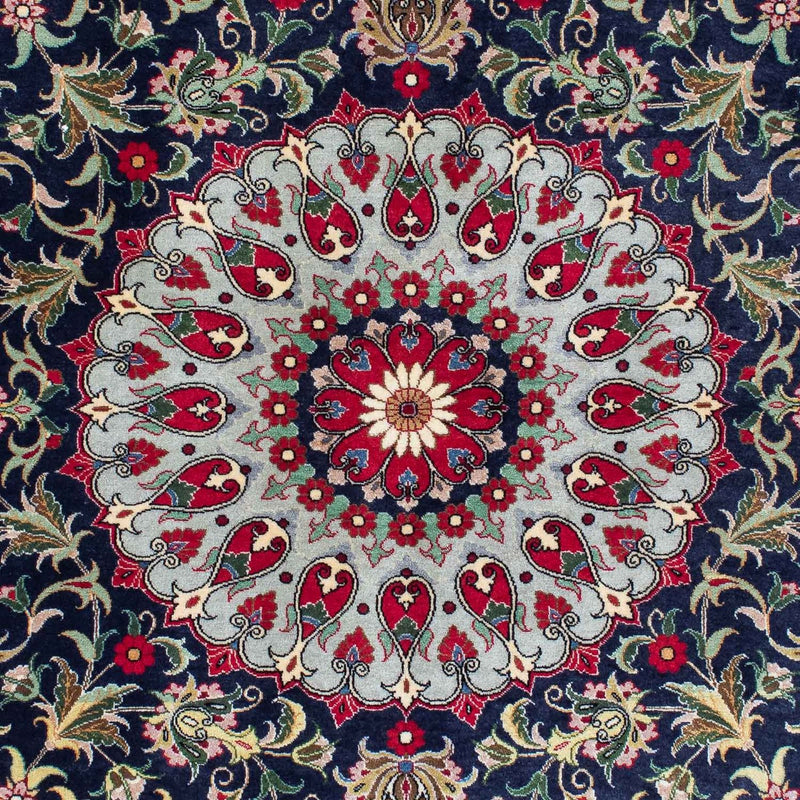Alfombra persa - Ghom - 204 x 135 cm - azul oscuro
