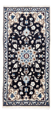 Alfombra persa - Nain - 134 x 69 cm - azul oscuro
