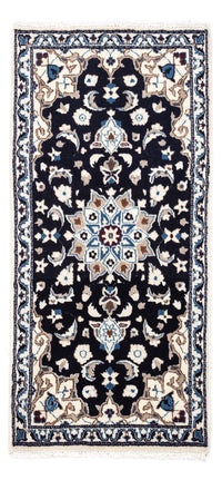 Alfombra persa - Nain - 134 x 69 cm - azul oscuro