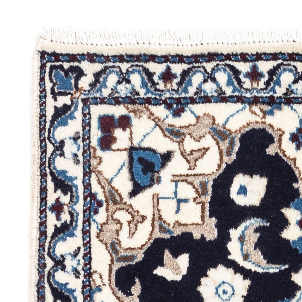 Alfombra persa - Nain - 134 x 69 cm - azul oscuro