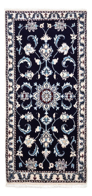 Alfombra persa - Nain - 135 x 66 cm - azul oscuro