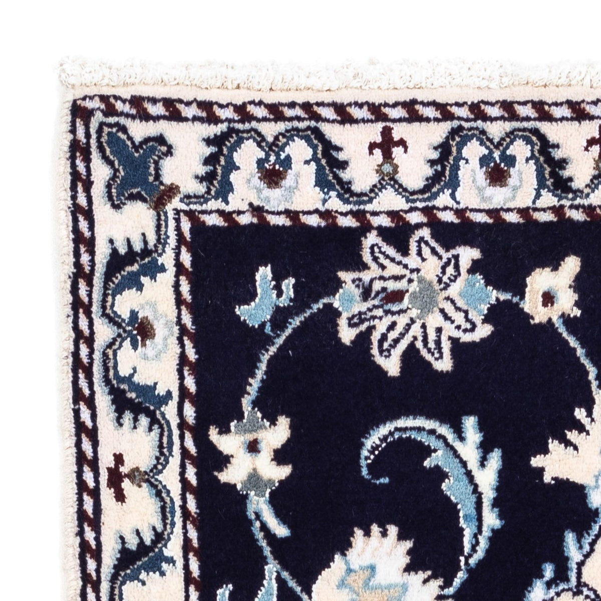 Alfombra persa - Nain - 135 x 66 cm - azul oscuro