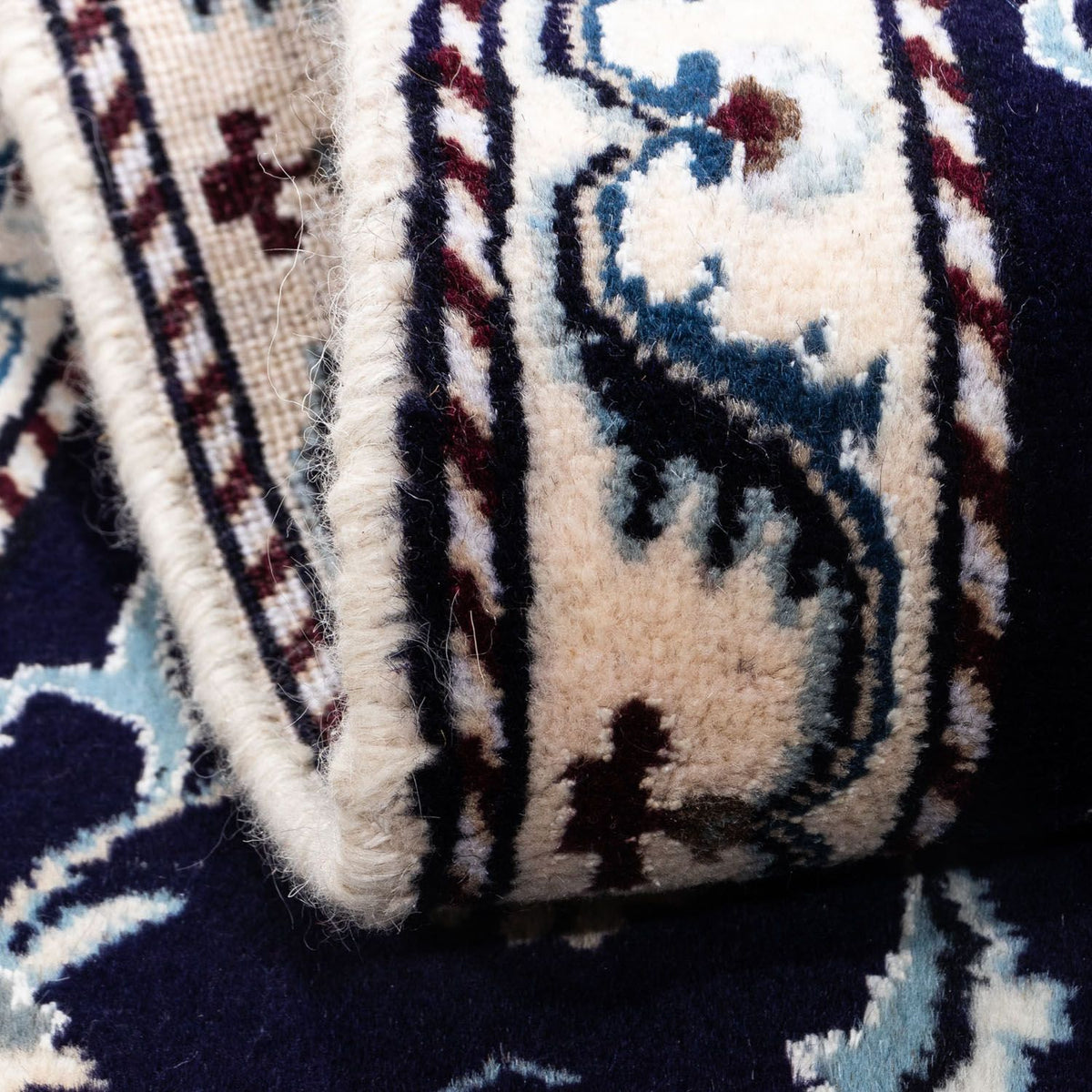 Alfombra persa - Nain - 135 x 66 cm - azul oscuro